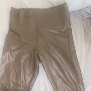 Carbon38 Nude Metallic High Rise Leggings Size M